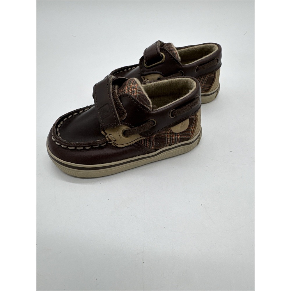 Sperry Infant Top Sider Boat Shoes Brown Leather‎ 2 M